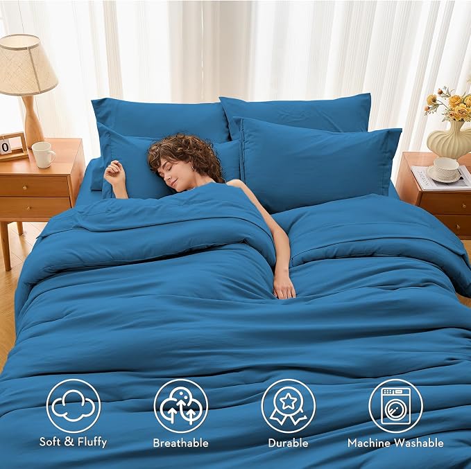 MUXHOMO 5 Pieces Twin Comforter Set, Soft Bed in a Bag Twin Size, All Season - Image 2