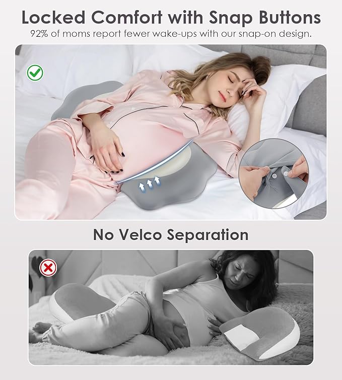 Memory Foam Pregnancy Pillows for Sleeping, Side Sleeper Maternity Pillow - Image 7