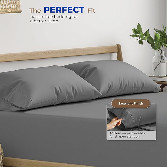 Thread Spread 100% Egyptian Cotton King Size Pillow Cases Set of 2 - Image 4