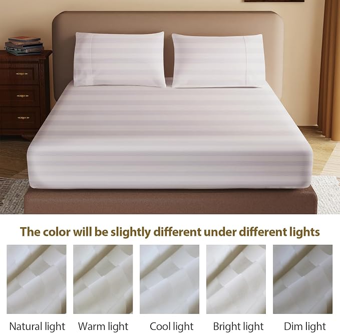 100% Egyptian Cotton Fitted Sheet Twin Size, 600 Thread Count, Single Fitted - Image 7