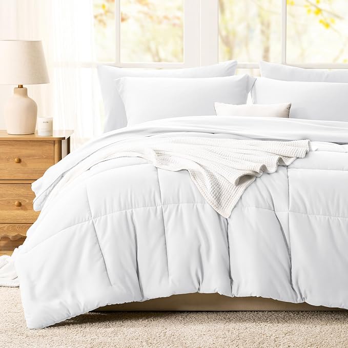 CozyLux Twin XL Comforter Set White - Image 7