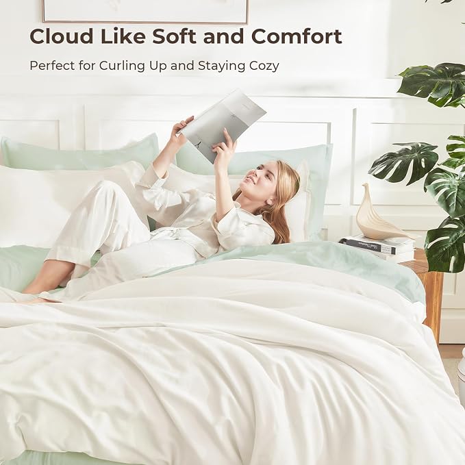 Litanika Comforters Ivory Oversized King Size, 3 Pieces Lightweight Solid - Image 2
