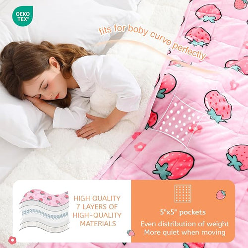 Aemicion Weighted Blanket 10 pounds Twin Size 48"x 72", Soft Sherpa Fleece - Image 2