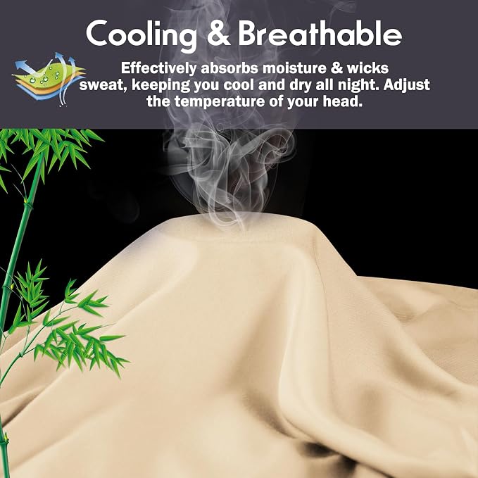 Pillowcases Queen Size 2 Pack, Cooling Viscose from Bamboo Pillow Cases - Image 3