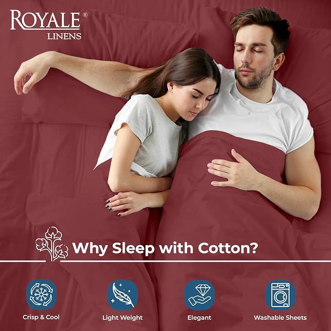 Royale Linen 100% Organic Cotton California King Flat Sheet Only - Image 3