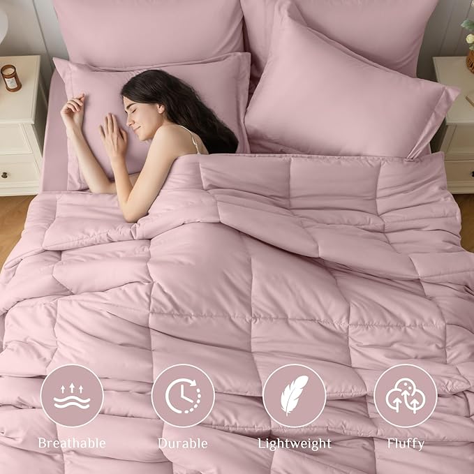 JOLLYVOGUE Full Comforter Set, Ultra-Soft Bed in a Bag Full Size 7 Pieces - Image 2