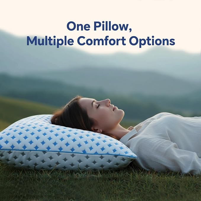 Memory Foam Pillows 2 Pack – Adjustable Loft Cooling Pillows King Size Set of 2 - Image 2