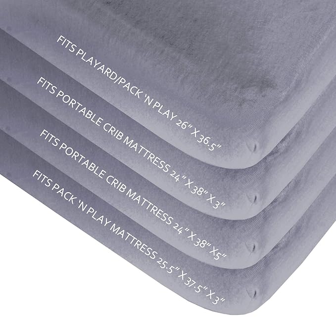 Biloban Pack and Play Sheets Fitted, 2 Pack Pack and Play Sheet Fits - Image 4