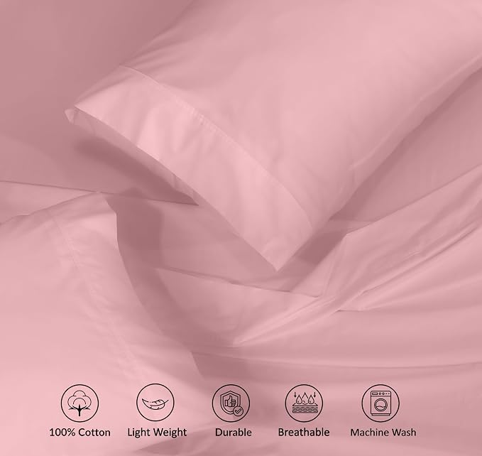 RUVANTI 100% Cotton Sheets – Split King Size Percale Bedding, Cooling & - Image 4