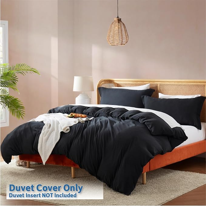 Nestl Black Duvet Cover Queen Size - Image 2