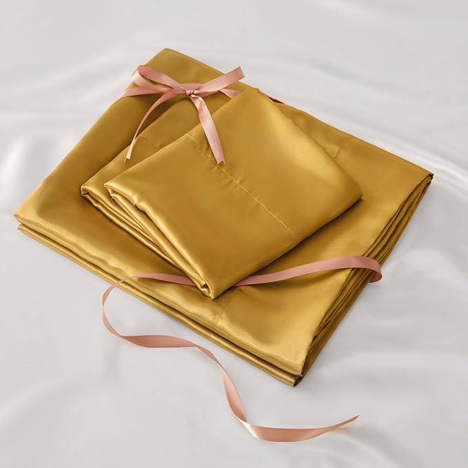 BEDELITE Satin Fitted Sheet and Pillowcase Set, Luxury Soft Similar to Silk - Image 6