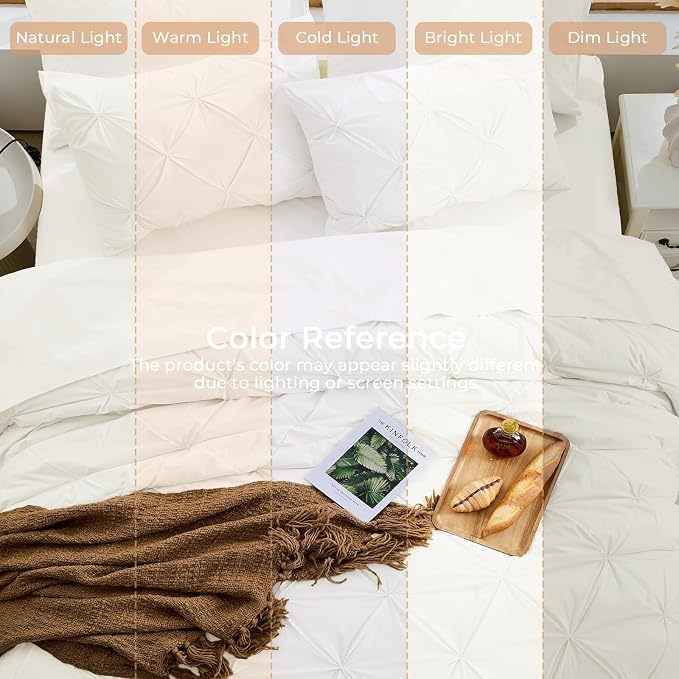 Sasttie Full Size Comforter Set, 7-Piece Bed in a Bag, Pintuck Bedding Set - Image 7