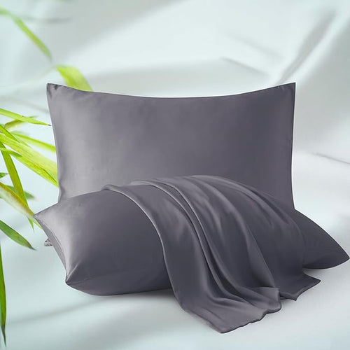 4-Pack Bamboo Viscose Zippered Pillow Cases Queen Size, 400 Thread Count by ZaizaiHome
