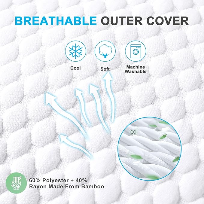 VVZ Cooling Bed Pillows Standard Size Set of 4, Shredded Memory Foam Pillows - Image 6