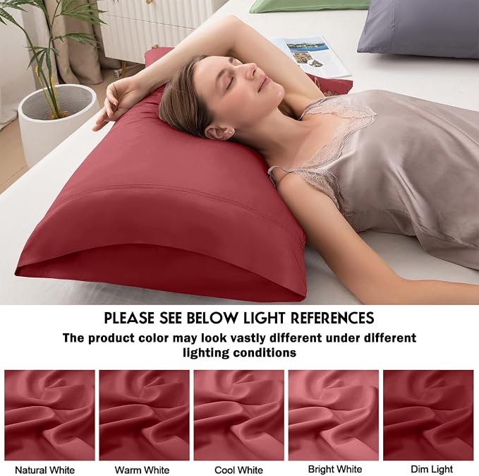 Pillowcases King Size 2 Pack, Cooling Viscose from Bamboo Pillow Cases - Image 5
