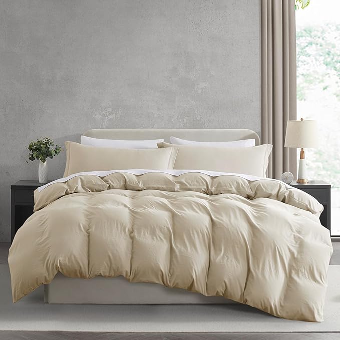 Nestl Beige Cream Duvet Cover Queen Size by Nestl