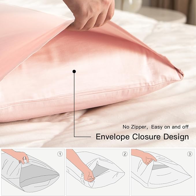 100% Cotton King Pillowcases Set of 2, Deep Dream 600 Thread Count Pillow Cases - Image 3