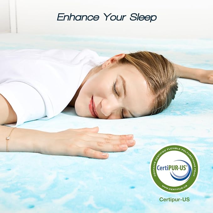 Sweetcrispy Memory Foam Mattress Topper Twin, 2 Inch Thick Gel Infused Cooling - Image 6