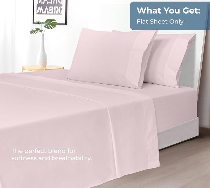 Royale Linens 100% Organic Cotton Twin Flat Sheet Only - Image 5