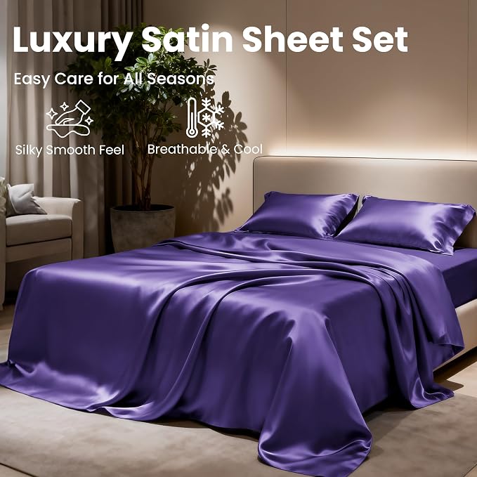 Love's cabin Full Size Satin Sheet Sets - Image 8