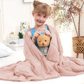 Pink Weighted Blanket Kids 7lbs, Cooling Heavy Throw Blanket by BETU