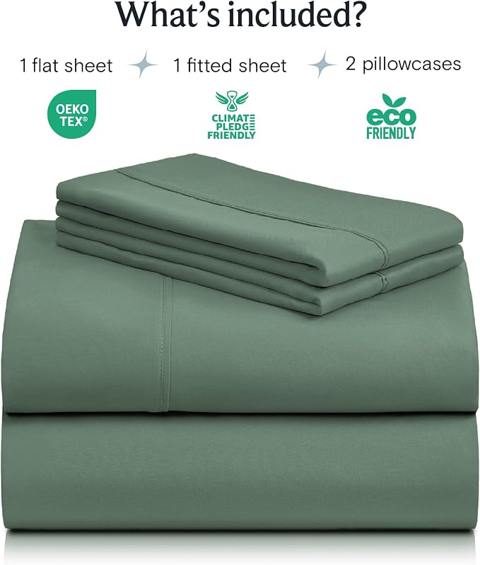 LuxClub 4 PC California King Sheet Set, Breathable Luxury Bed Sheets, Deep - Image 2