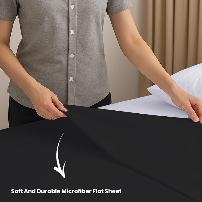 GOLD TEXTILES Full Flat Sheet 12 Pack – Brushed Microfiber Top Sheets - Image 3