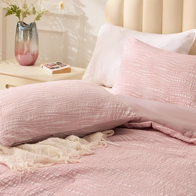 BEDELITE Blush Pink Queen Comforter Set - Image 5