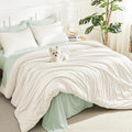 Litanika Comforters Ivory Oversized King Size, 3 Pieces Lightweight Solid by Litanika