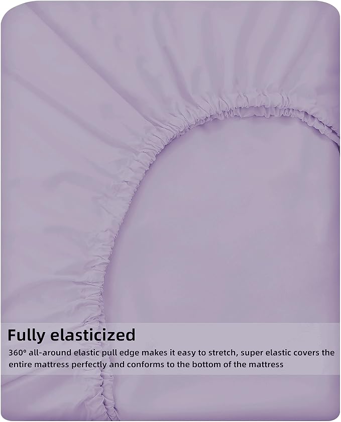 HBHLFZ Full Fitted Sheet Only, Soft Breathable Bottom Sheet - Image 5