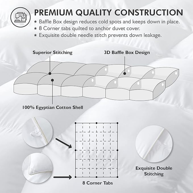 Luxurious Full Size Goose Down Fiber Waterfowl Feather Fiber Comforter Duvet - Image 5