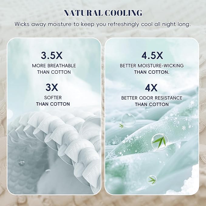 PHF Cooling Waffle Blanket Queen Size, Lightweight 60% Rayon from Bamboo & 40% - Image 3