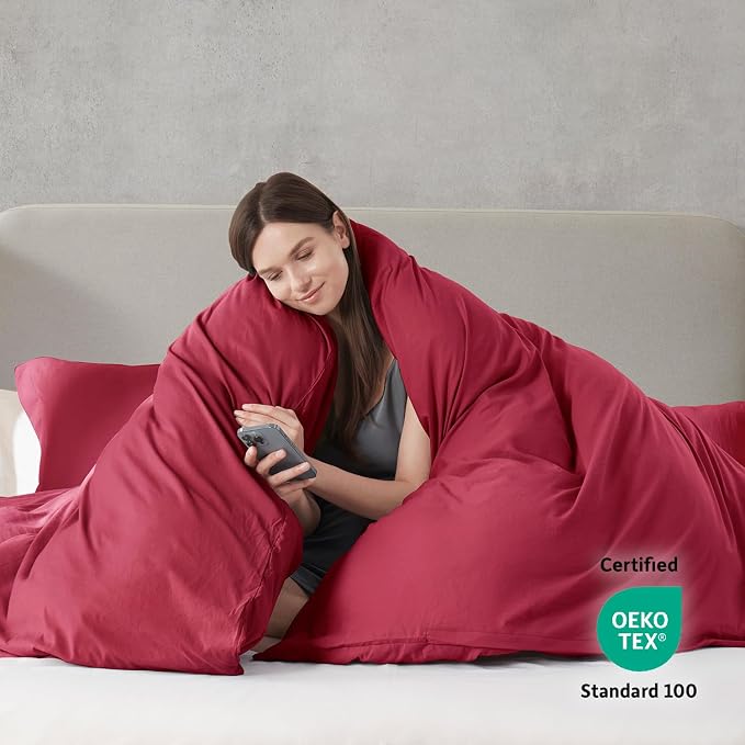Nestl Burgundy Red Duvet Cover Full Size - Image 3
