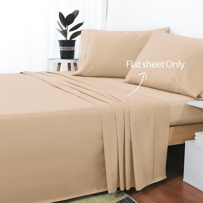 Cotton Calking Flat Sheet Only, 600 Thread Count 100% Egyptian Cotton Top Sheet - Image 2