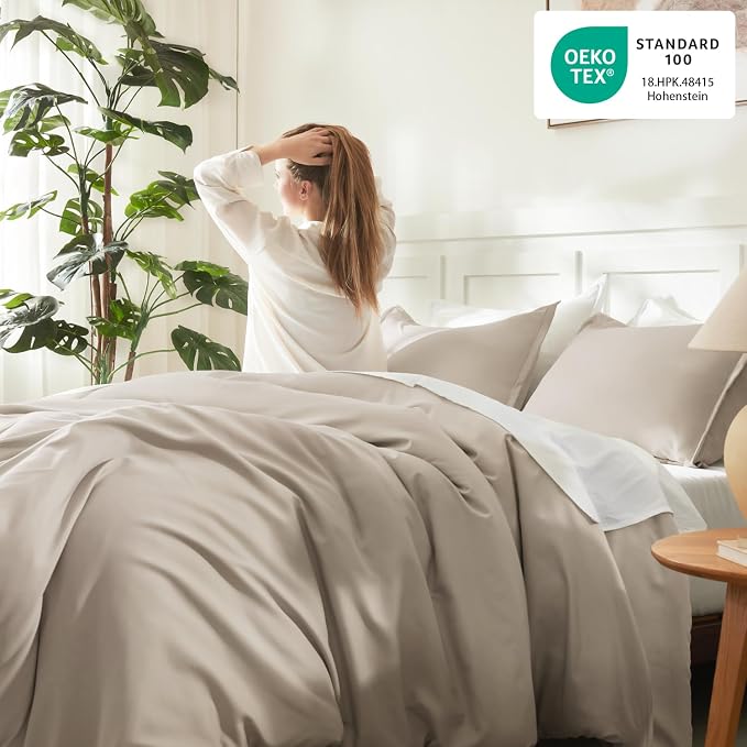 Litanika Oatmeal Comforter California King Size, 3 Pieces Cal King Lightweight - Image 4