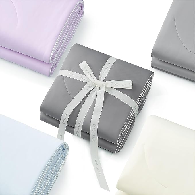 Cozy Bliss Cooling Comforter Twin Size, Reversible Lightweight Cooling Blankets - Image 8