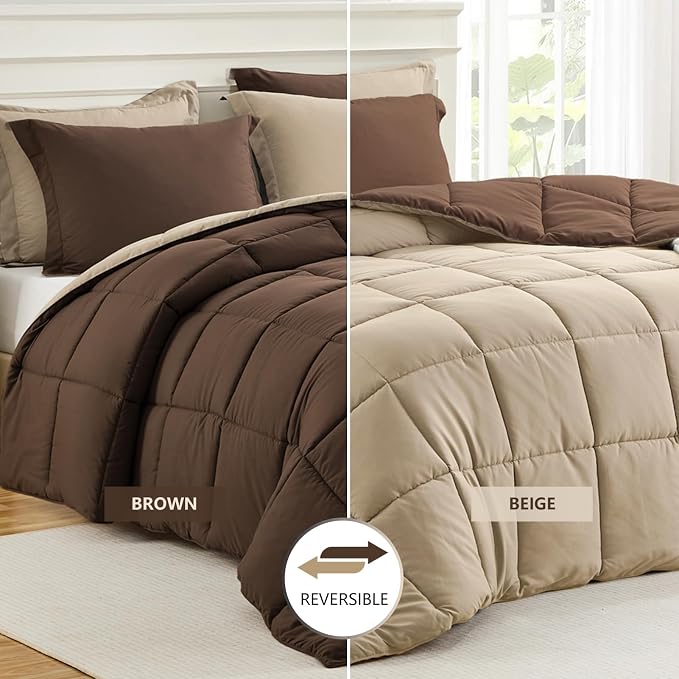 Homelike Moment Twin Comforter Set Brown, Comforter Twin Size Bed Set, - Image 2