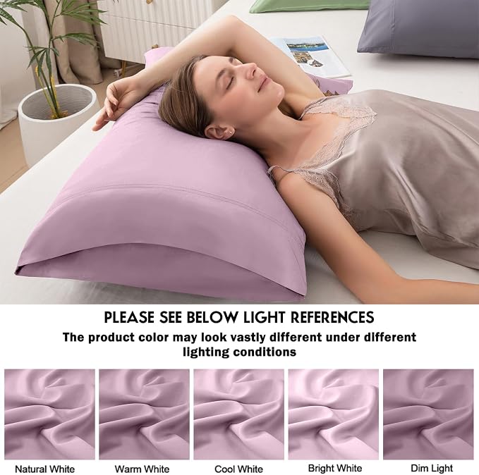 Pillowcases Queen Size 2 Pack, Cooling Viscose from Bamboo Pillow Cases - Image 6