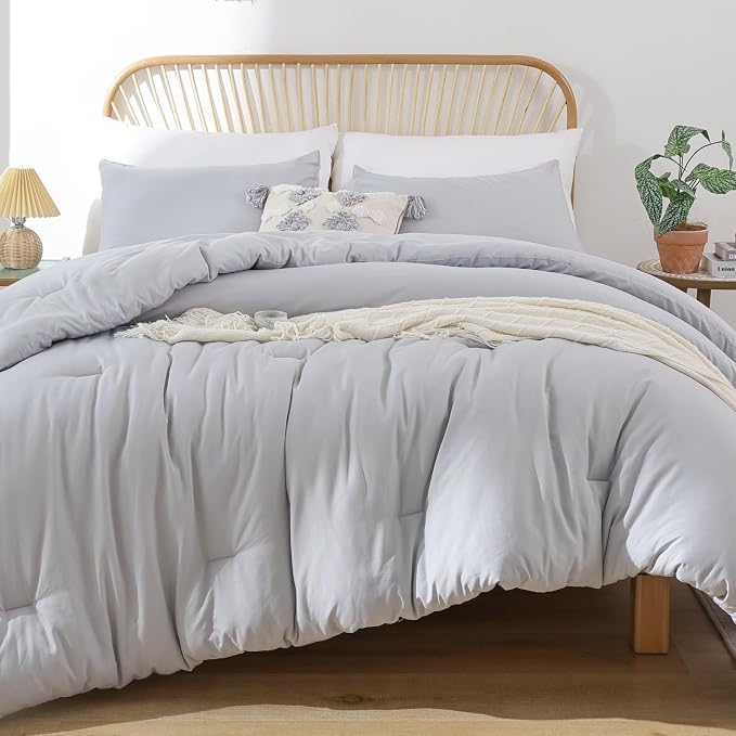 ROSGONIA Gray Comforter Set Queen by ROSGONIA
