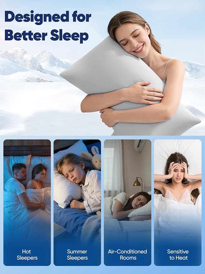 Avolare Cooling Pillow Cases Queen Size Set of 2, Arc-Chill 3.0 Cool Pillowcases - Image 5