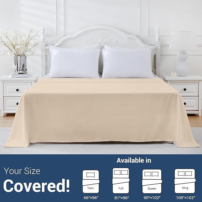 King Flat Sheet Only, 1 Pack Top Bed Sheets, Soft Breathable Brushed Microfiber - Image 5