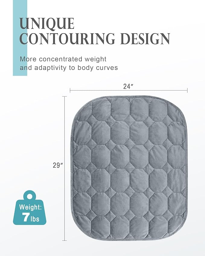Cottonblue Weighted Lap Blanket Pad 5 lbs 36" x 48", Cozy Luxury Crystal Velvet - Image 3