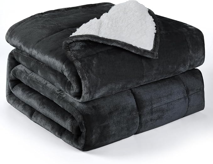 Alomidds Sherpa Fleece Weighted Blanket, Twin 15lbs Adult Weighted Blankets - Image 2