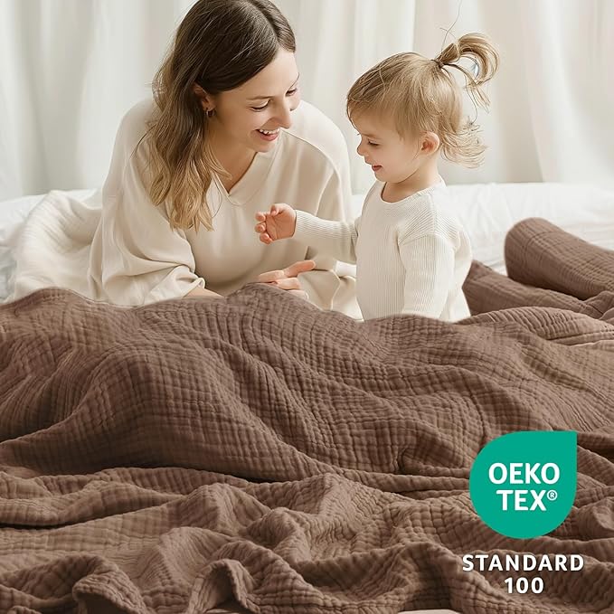 100% Cotton Muslin Blanket Twin 66" x 90", Breathable and Lightweight Cotton - Image 5