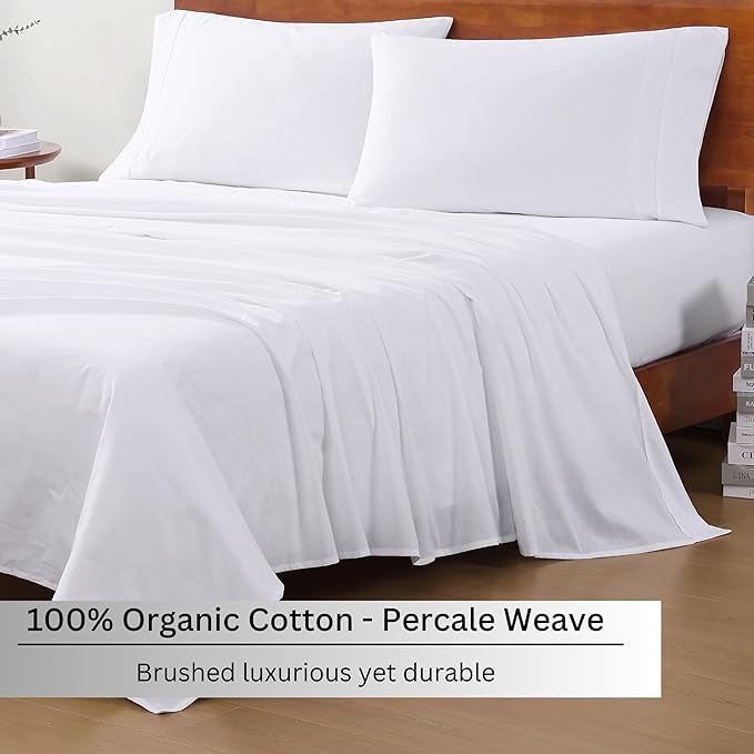LANE LINEN 100% Organic Cotton Queen Sheets, Soft & Breathable Queen Size - Image 3