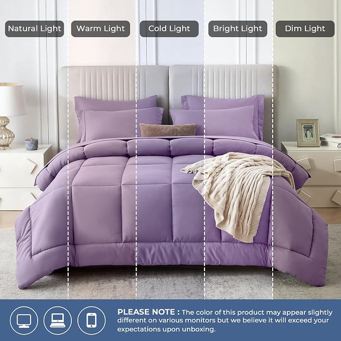 Sasttie California King Comforter Set, 7 Pieces Cal King Bed in a Bag, Complete - Image 7
