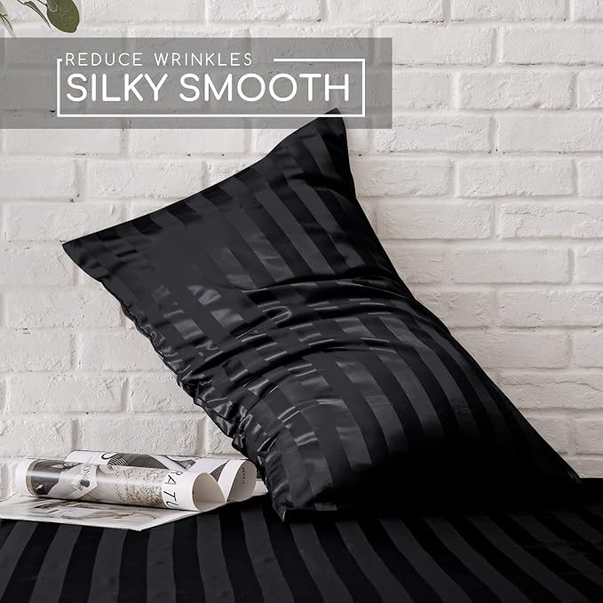 MR&HM Satin Bed Sheets, Twin XL Size Sheets Set - Image 4