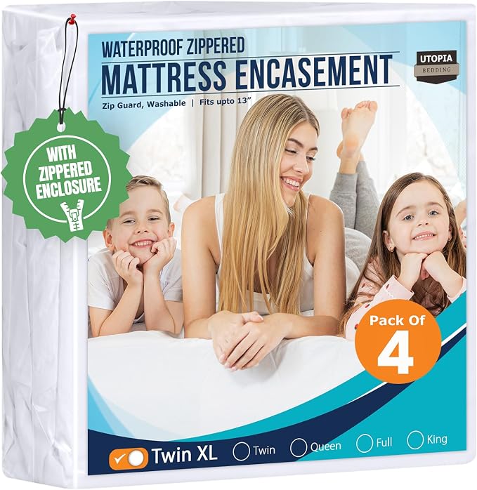 Utopia Bedding Mattress Protector Zippered Twin XL Size, 100% Waterproof Bed by UTOPIABEDDING