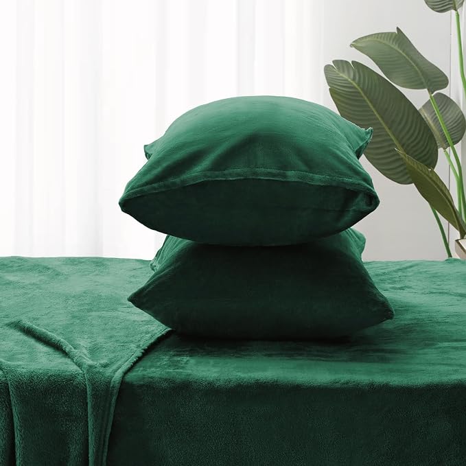 BEDELITE Flannel Sheets King Size Dark Green - Image 7