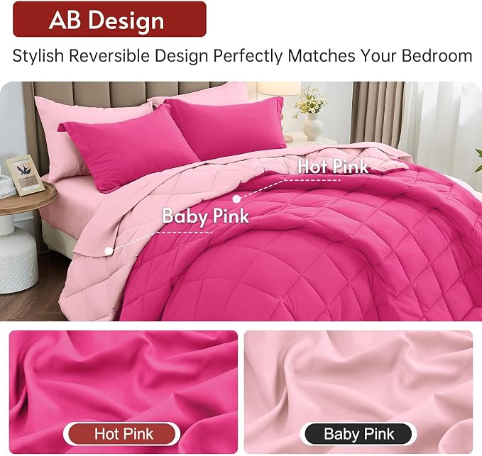 MUXHOMO 5 Pieces Twin Comforter Set, Reversible Bed in a Bag Twin Size - Image 3